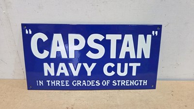 Lot 539 - CAPSTAN REPRO ENAMEL SIGN 18" X 9"