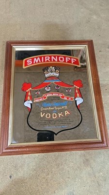 Lot 201 - SMIRNOFF VODKA ADVERTISING MIRROR 12" X 10"