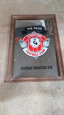 Lot 559 - LIVERPOOL FOOTBALL CLUB, ADVERTISING MIRROR 13"X 9"
