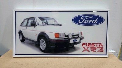 Lot 459 - FORD FIESTA XR2 ILLUMINATED SIGN 47" X 24"