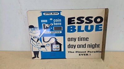 Lot 41 - ESSO BLUE ANY TIME DAY OR NIGHT REPRO, DOUBLE SIDED SIGN 23" X 16"