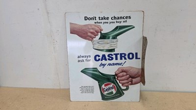 Lot 227 - DON'T TAKE CHANCES USE CASTROL OIL REPRO , DOUBLE SIDED SIGN 20" X 16"