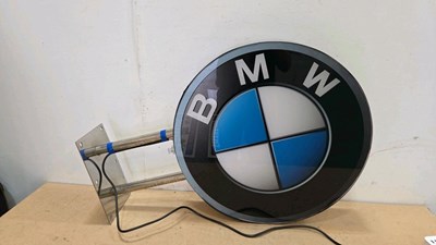 Lot 655 - BMW REPRO DOUBLE SIDED ILLUMINATED SIGN 23" DIA