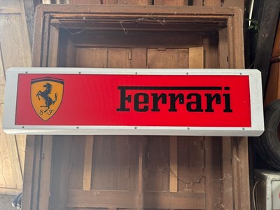 Lot 81 - FERRARI LIGHT UP SIGN 49" X 14"