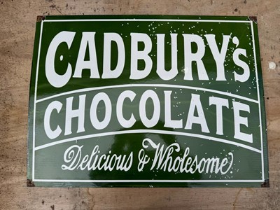 Lot 95 - CADBURY'S CHOCOLATE ENAMEL REPRO SIGN 24" X 18"