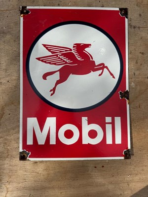 Lot 71 - MOBIL ENAMEL REPRO SIGN 14" X 10"