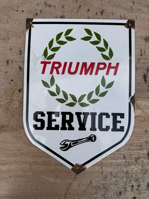Lot 17 - TRIUMPH SERVICE ENAMEL REPRO SIGN 14" X 10"