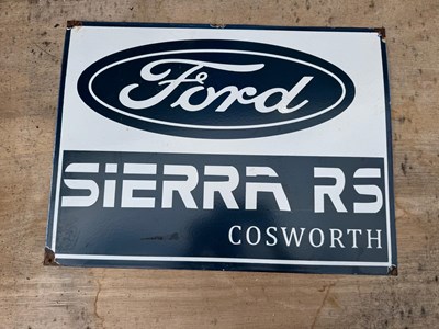 Lot 39 - FORD SIERRA RS COSWORTH , ENAMEL REPRO SIGN 24" X 18"