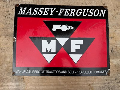 Lot 55 - MASSEY - FERGUSON ENAMEL REPRO SIGN 24" X 18"