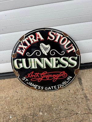 Lot 11 - GUINNESS EXTRA STOUT, ENAMEL REPRO SIGN 12" DIA