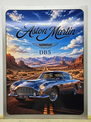 Lot 79 - METAL ASTON MARTIN DB5 SIGN 24" X 32"