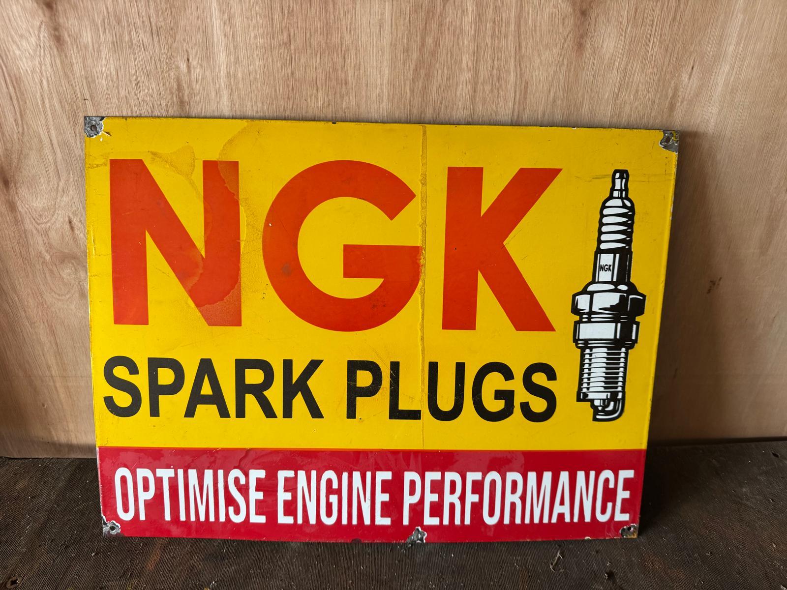Lot 149 - NGK SPARK PLUGS REPRO ENAMEL SIGN 24