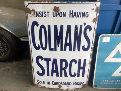 Lot 211 - ORIGINAL COLMANS STARCH ENAMEL SIGN