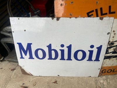 Lot 216 - RARE ORIGINAL MOBILOIL ENAMEL SIGN