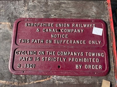 Lot 361 - SHROPSHIRE  UNION RAILWAYS SIGN