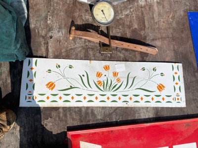 Lot 153 - METAL ENAMEL FLOWERED SPLASH BACK