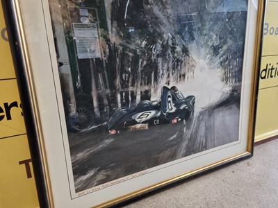 Lot 451 - 1955 MIKE HAWTHORNE PICTURE OF N0.6 D TYPE WINNING LE MANS