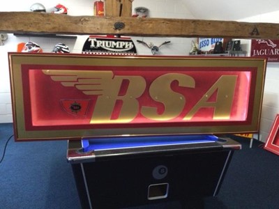 Lot 191 - LARGE BSA ILLUMINATED SIGN