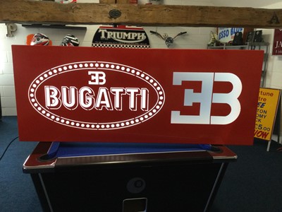 Lot 196 - LARGE BUGATTI ILLUMINATED SIGN