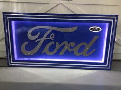 Lot 199 - LARGE ILLUMINATED FORD SIGN