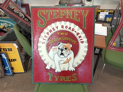 Lot 61 - STEPNEY TYRES WOOD SIGN