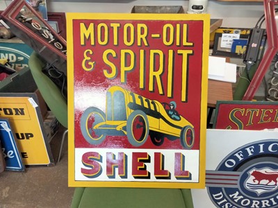 Lot 66 - SHELL OIL & SPIRIT WOOD SIGN