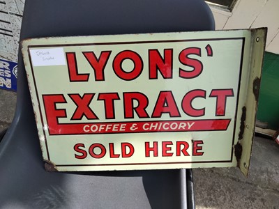 Lot 9 - LYONS EXTRACT DOUBLE SIDED ENAMEL SIGN