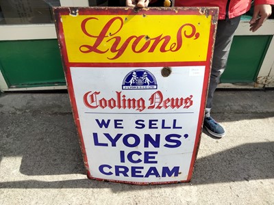 Lot 151 - LYONS COOLING NEWS ENAMEL SIGN