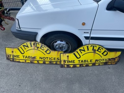 Lot 274 - 2 X UNITED TIME TABLE NOTICE SIGNS