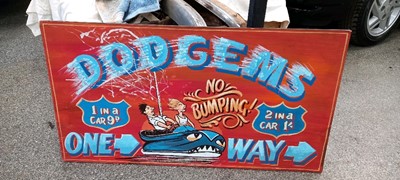 Lot 296 - DODGEMS "NO BUMPING" SIGN