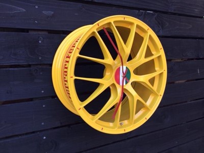 Lot 316 - ORIGINAL MAGNESIUM FERRARI RACING WHEEL CLOCK