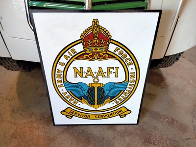 Lot 446 - NAAFI WOODEN SIGN