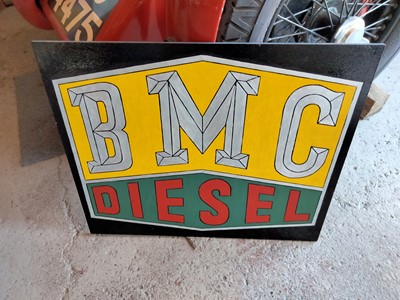 Lot 449 - BMC DIESEL WOODEN SIGN
