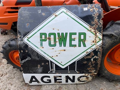 Lot 421 - LARGE ORIGINAL POWER AGENCY ENAMEL SIGN