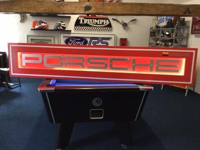 Lot 176 - LARGE ILLUMINATED PORSCHE SIGN