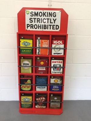 Lot 179 - VINTAGE OIL CAN DISPLAY