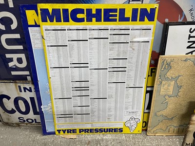 Lot 209 - MICHELIN TYRE PRESSURE SIGN