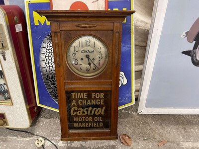 Lot 296 - CASTROL WALL CLOCK