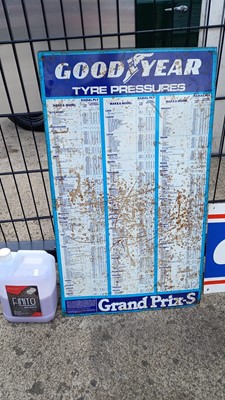 Lot 341 - GOODYEAR VINTAGE TYRE PRESSURES SIGN