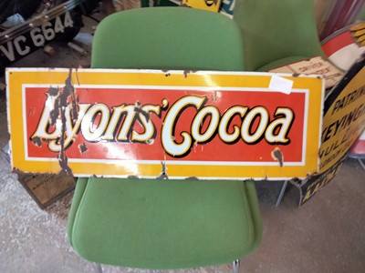 Lot 499 - LYONS COCOA SIGN