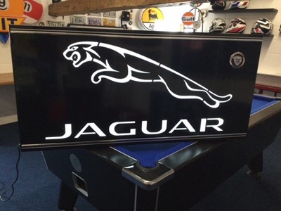 Lot 136 - LARGE ILLUMINATED METAL JAGUAR SIGN