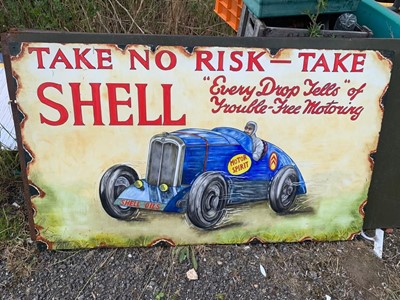 Lot 81 - SHELL ON BOARD MOTOR RACING SIGN