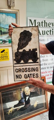 Lot 80 - TRAINS CROSSING SIGN