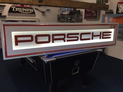 Lot 335 - LARGE ILLUMINATED PORSCHE SIGN