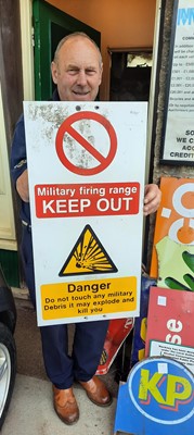 Lot 5 - MILITARY FIRING RANGE SIGN