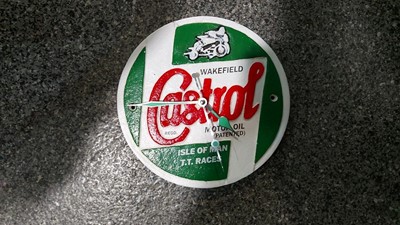 Lot 11 - CASTROL CAST IRON CLOCK