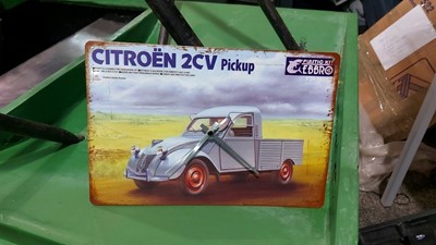 Lot 13 - TIN PLATE CITROEN CLOCK