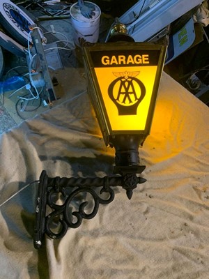 Lot 25 - AA GARAGE HANGING LIGHT UP SIGN