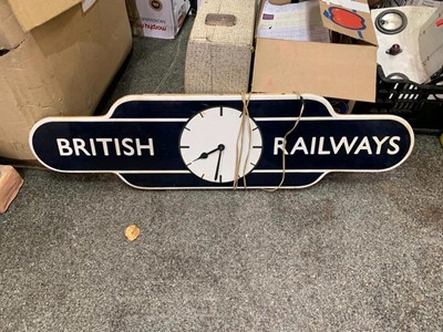 Lot 57 - ENAMEL RAILWAY CLOCK