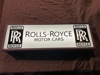 Lot 129 - LIGHT UP ROLLS ROYCE SIGN